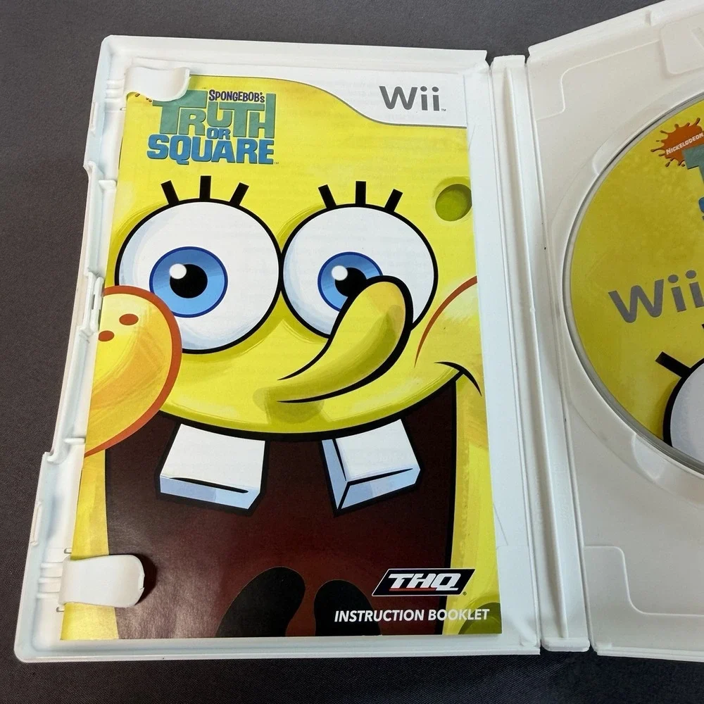 SpongeBob's Truth or Square Nintendo Wii 2009 THQ Cib Complete Mint Tested